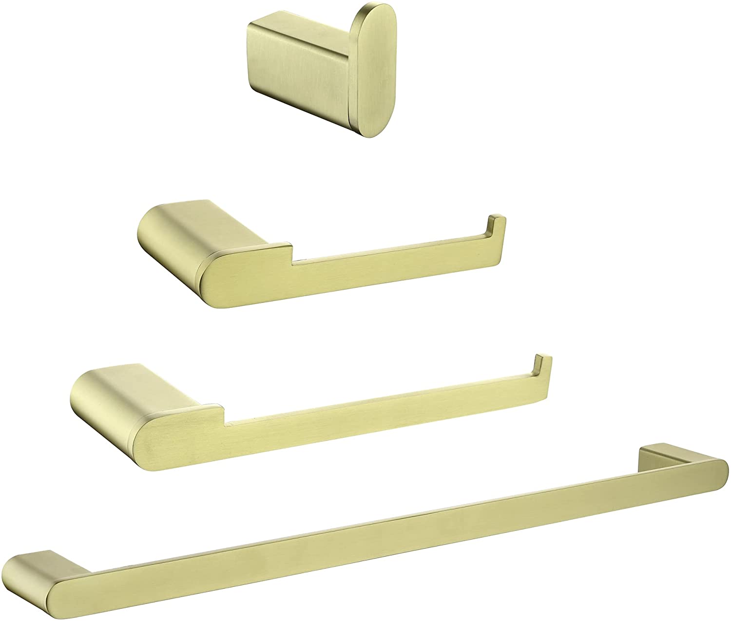 Four-piece brushed-gold bathroom hardware set